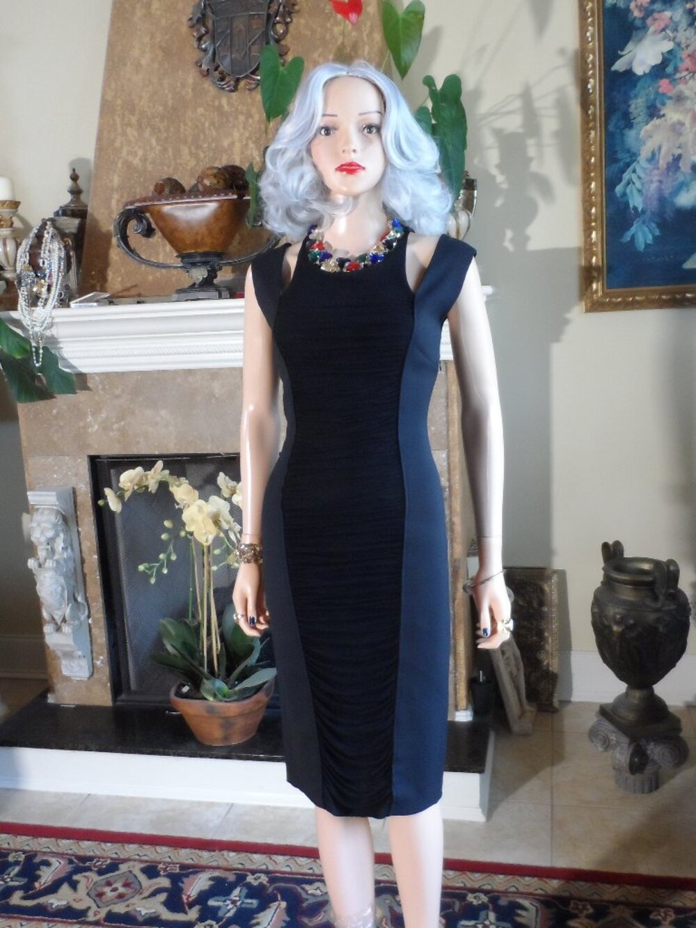 Pierre Balmain Black Ruched Sheath Dress Size IT 42 / US 6